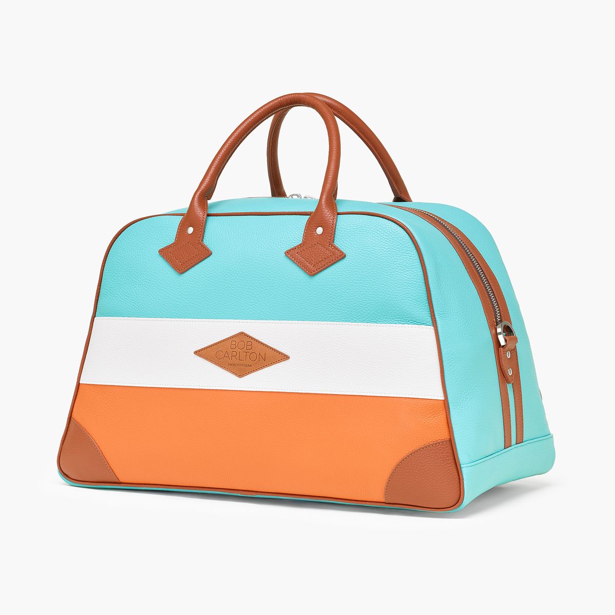 RIVIERA weekendbag turkis/hvit/orange